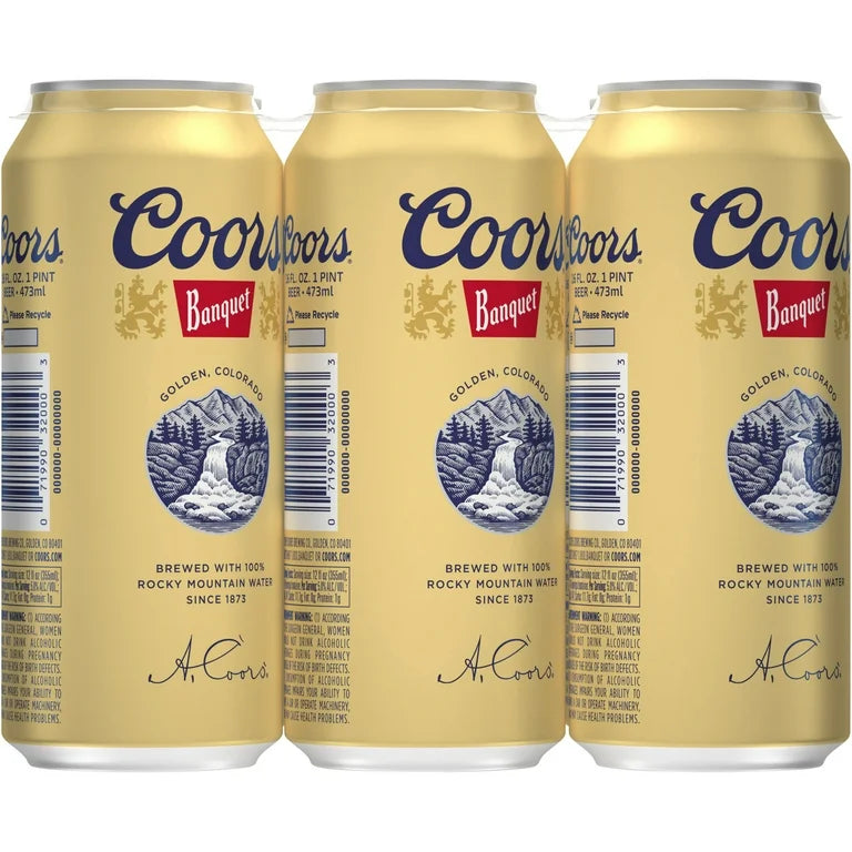 Coors Banquet 6 pack cans